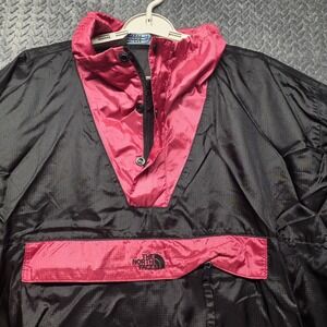 The North Face Men's Large Y2K Ripstop Anorak Jacket Black Pink Gorpcore YKK